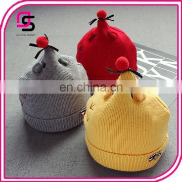 Cute new fashion baby caps woolen trendy cartoon hats