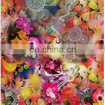 sublimation microfiber polyester soften textured digital satin printed fabric