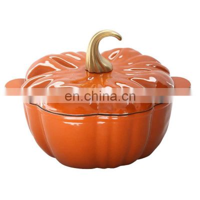 Cast iron enamel kitchenware high quality hotpot manufacturer iron pumpkin casserole