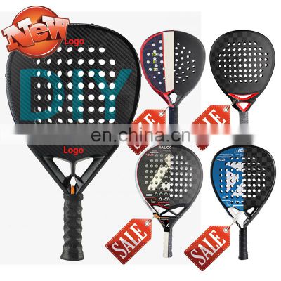 Custom Logo Diamond/Teardrop/Round Shape Protector Paddle Tennis Racket Graphite Pala Raqueta de Padel Racket