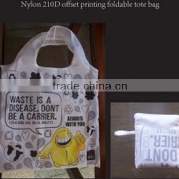 factory cheap Convenient 210D Nylon shopping bag foldable