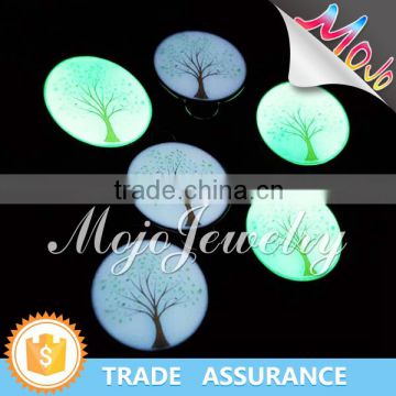 Creative UV Digital Printing Tree of Life Pattern Glow In The Dark Cheap Silver Charms