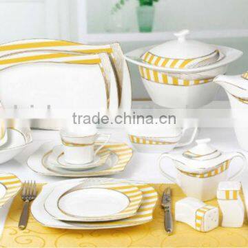 121pcs S Shape Porcelain Dinner Set Special shape dinnerware