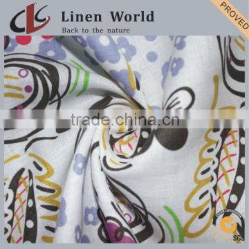 101 100%Linen 14*14 50*54 53/54" Printed Garment Fabric