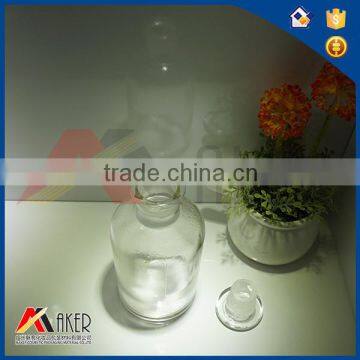 clear Chemical Glass bottle with glass stopper