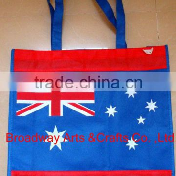 2015 special non woven bag with flag for shopping