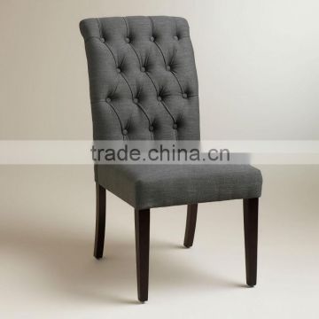 Grey fabric wooden dining chair HS-DC661