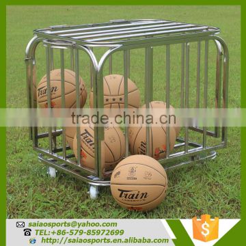 Sports Equipment Foldable basketball trolley , ball storage cart For Storage Balls