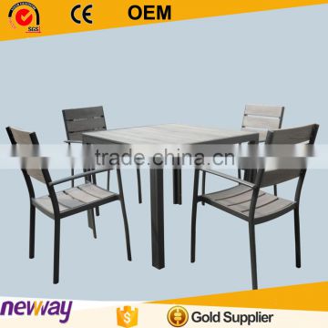 Hot sale modern style grey color wpc table and chair outdoor furniture plastic table set