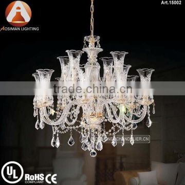 12 Light Chandelier Lamp with Clear Crystal