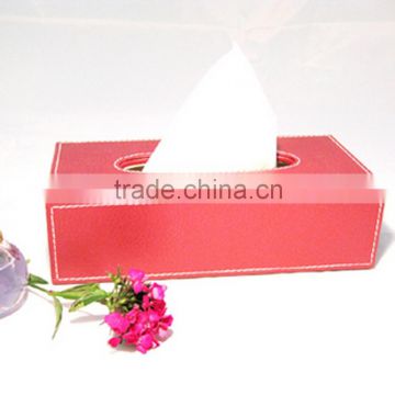 leather factory OEM home hotel tissue box rectangle PU Leather Tissue Paper Box