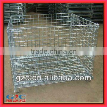 10 Years Life-span Folding Warehouse Cage Foldable Metal Wire Container