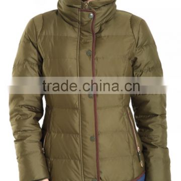 2016 top-level fashion ladies short down jacket with metal zipper