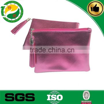 Women's Fashion PU bling pink Cosmetic Organizer Bag Waterproof with handle