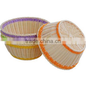 2016 new wholesale empty pp straps woven storage baskets colorful