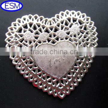 Colored heart shape paper doilies with nice patterns