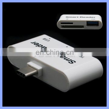 3 IN 1 Type-C OTG Smart Card Reader for SmartPhone Tablet PC