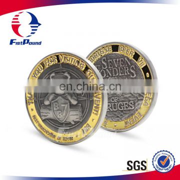 Hot sales lovely Free sample Two Tone Plating metal custom coin