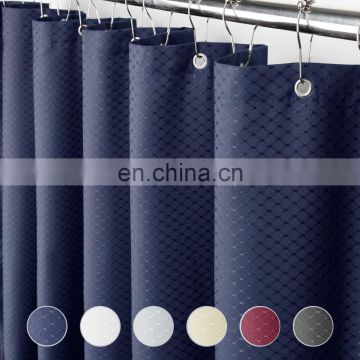 Heavy Duty Elegant Waffle Shower Curtains Waterproof Fabric Bathroom Curtains