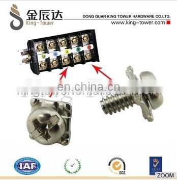 China supplier M4X7 304 stainless steel sems screws with square washers