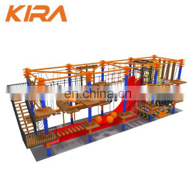 Indoor Sport Park Course Rope Climbing Tower Aiming At All Age