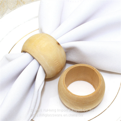 Handmade Round Natural Wood Napkin Ring For Dinner Table Decoration
