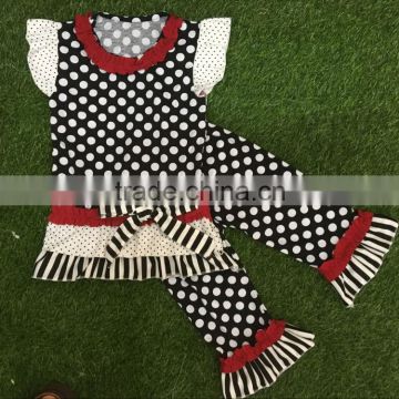 factory latest designs USA 4th of July clothing sets persnickety kids Patriots' Day Children Bow Set