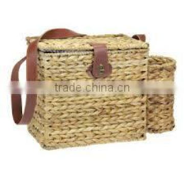 Water hyacith pinic basket with handle