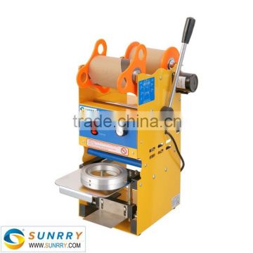 2015 popular semi-automatic sealing lid machine for plastic and aluminum foil cup for CE