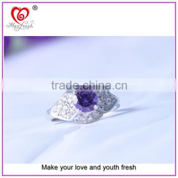Alibaba best selling white stone ring maxfresh factory wholesale bulk ring white zircon ring