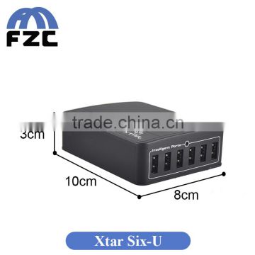 Alibaba China Supplier Newest Intelligent USB Charger Original Xtar Six-U Multi-Functional Fast Charger For 18650 Battery