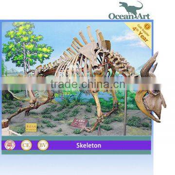 Simulation dinosaurs without skin and muscle, they are become skeleton or fossil