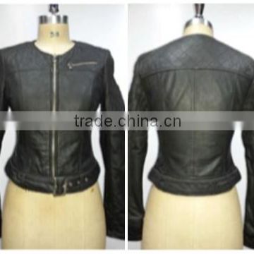 Sheep Leather Jacket Made Through Dip Wash Treatment. Color Black