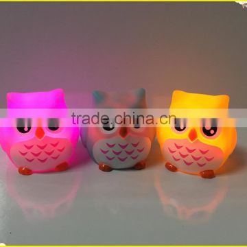 3LEDS flashing owl children night light color change toy