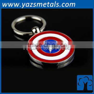 soft enamel cheap metal keychain round