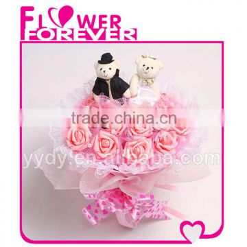 Wedding Bouquet Bride and Groom Plush Teddy Bear