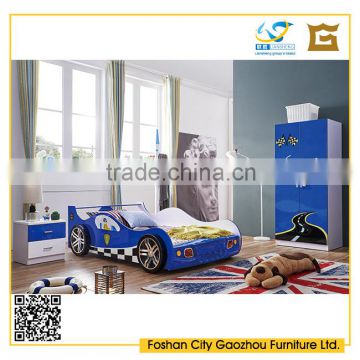 unique style wooden bedroom furniture sets with kids race car bed design
