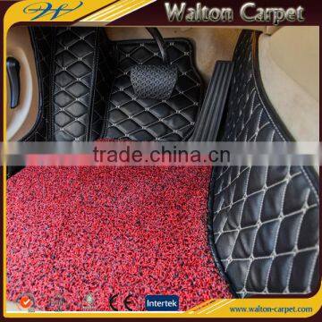 Leather rhombic dust control durable eco-friendly pvc coil car mat