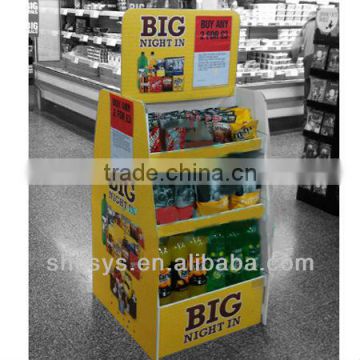 AEP 2013 new style heavy duty floor paper display stand for beverage promotion