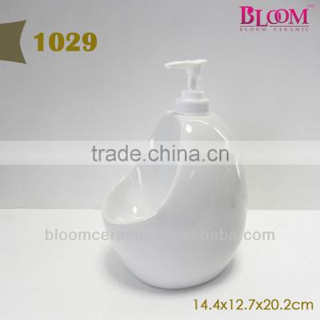 White eco ceramic lotion bottle for wholesale