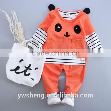 2016 fall new children's three-piece boutique outfits suit christmas cartoon panda suit