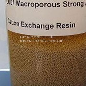 D001 Macroporous Strong Acid Cation Exchange Resin