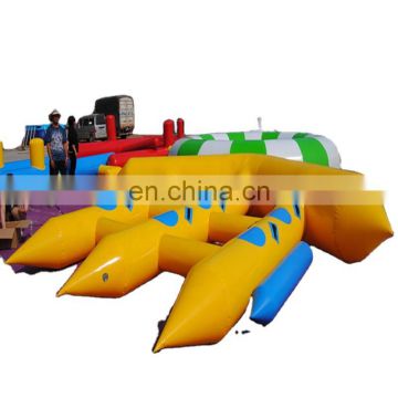 Vinyl blow up inflatable towable flying banana boat for resort water sport entertainment