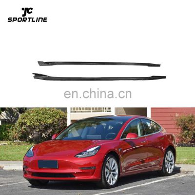 Carbon Fiber Car Body Side Skirts for Tesla Model 3 Electric 2016-2020