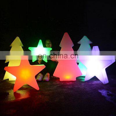 plastic outdoor light up Christmas /Outdoor led night street light decor plastic tree/star/snow led Christmas lights wholesale