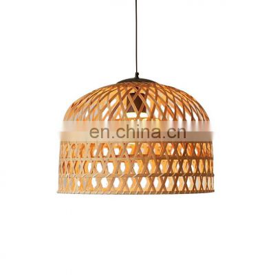 Woven Bamboo Lampshade Natural Simple Hand Weaved Pendant Light chandelier Ceiling Light