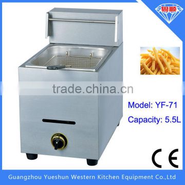 Stainless Steel Commercial Gas Fryer / Single Basket chicken & chips Deep Fryer