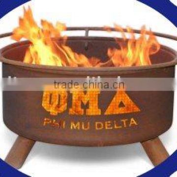 Phi Mu Delta wooden fireplace