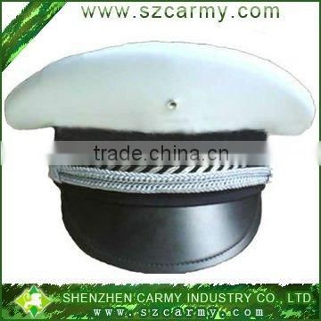 100% cotton security uniform hat /white military hat/guard hat