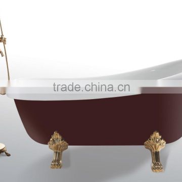 Freestanding Indoor Tub Modern Acrylic Royal Bathtub with red color
